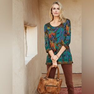 NEW Peruvian Connection Oujda Tunic in Amber